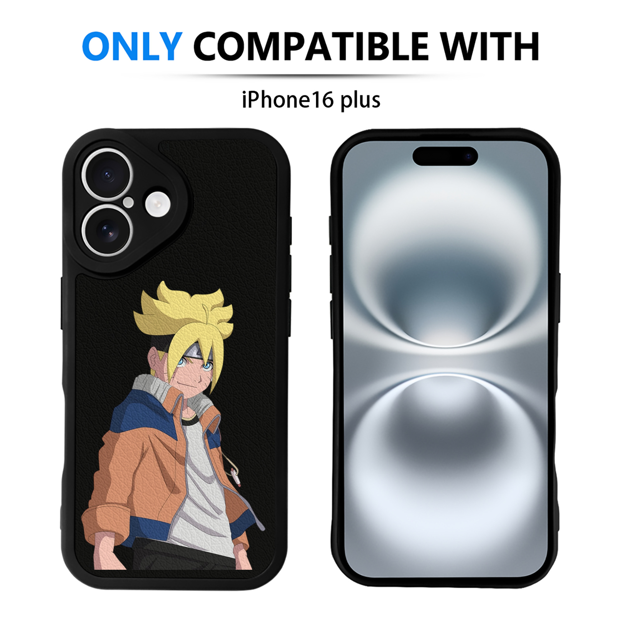 （画像用） NARUTO -ナルト- うずまき ナルト Uzumaki Naruto 【iPhone 16シリーズ対応】シリコンスマホケース（レザー調） 材質：シリコン